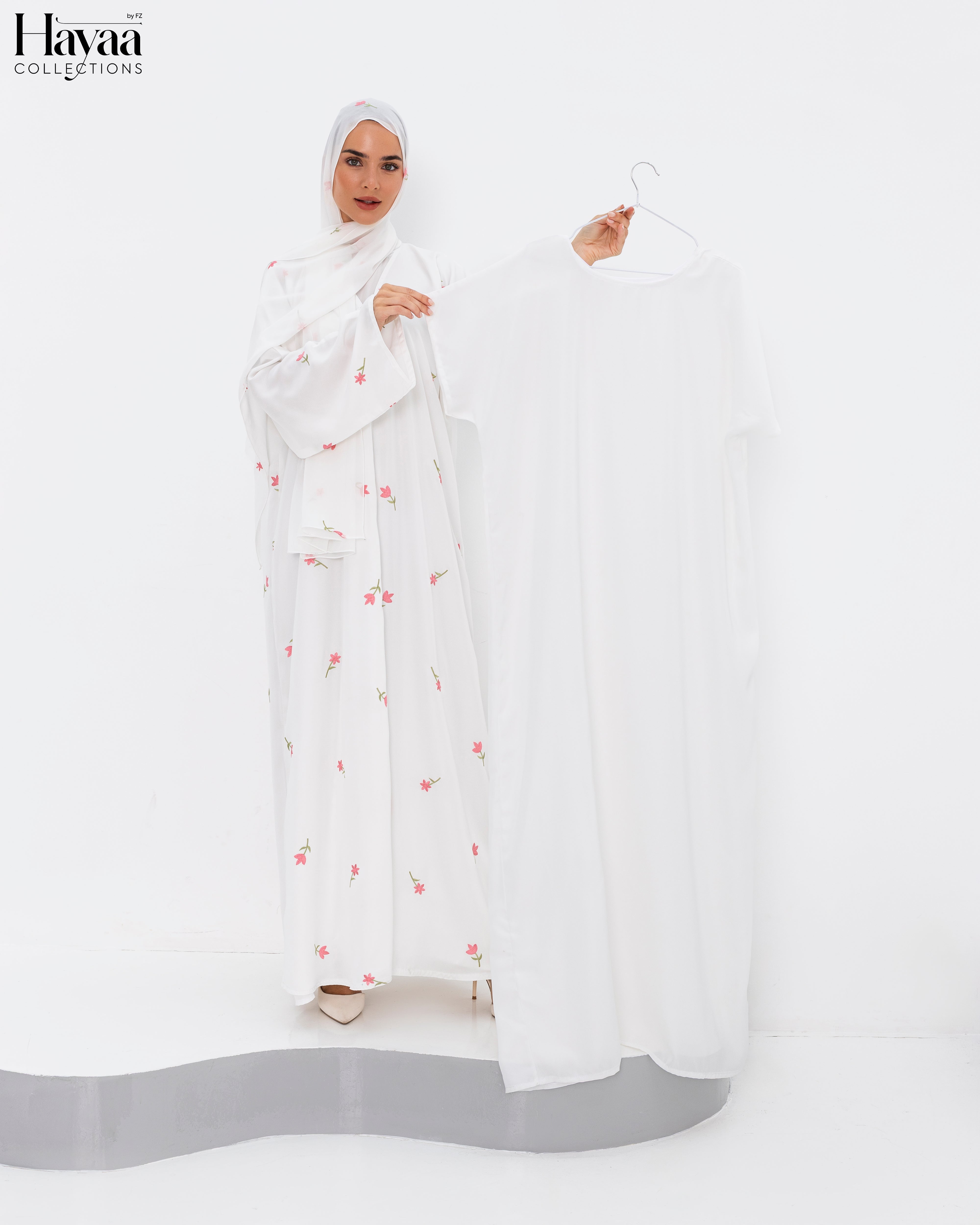 White Silky Abaya Inner