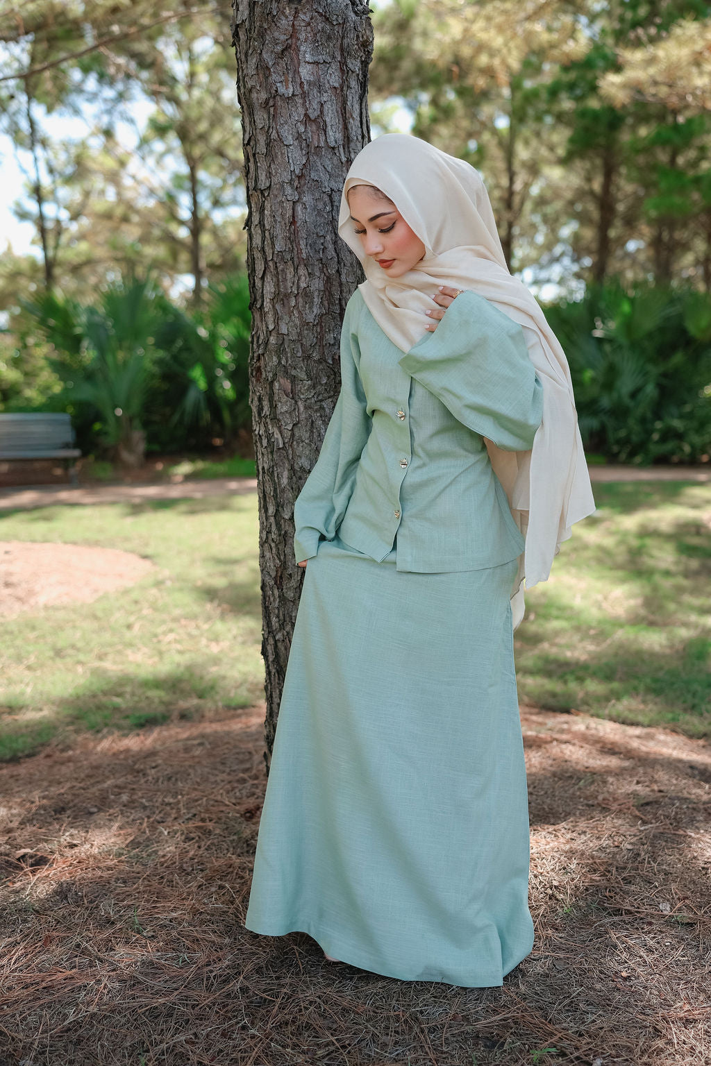 Leina Sage Green Skirt Set