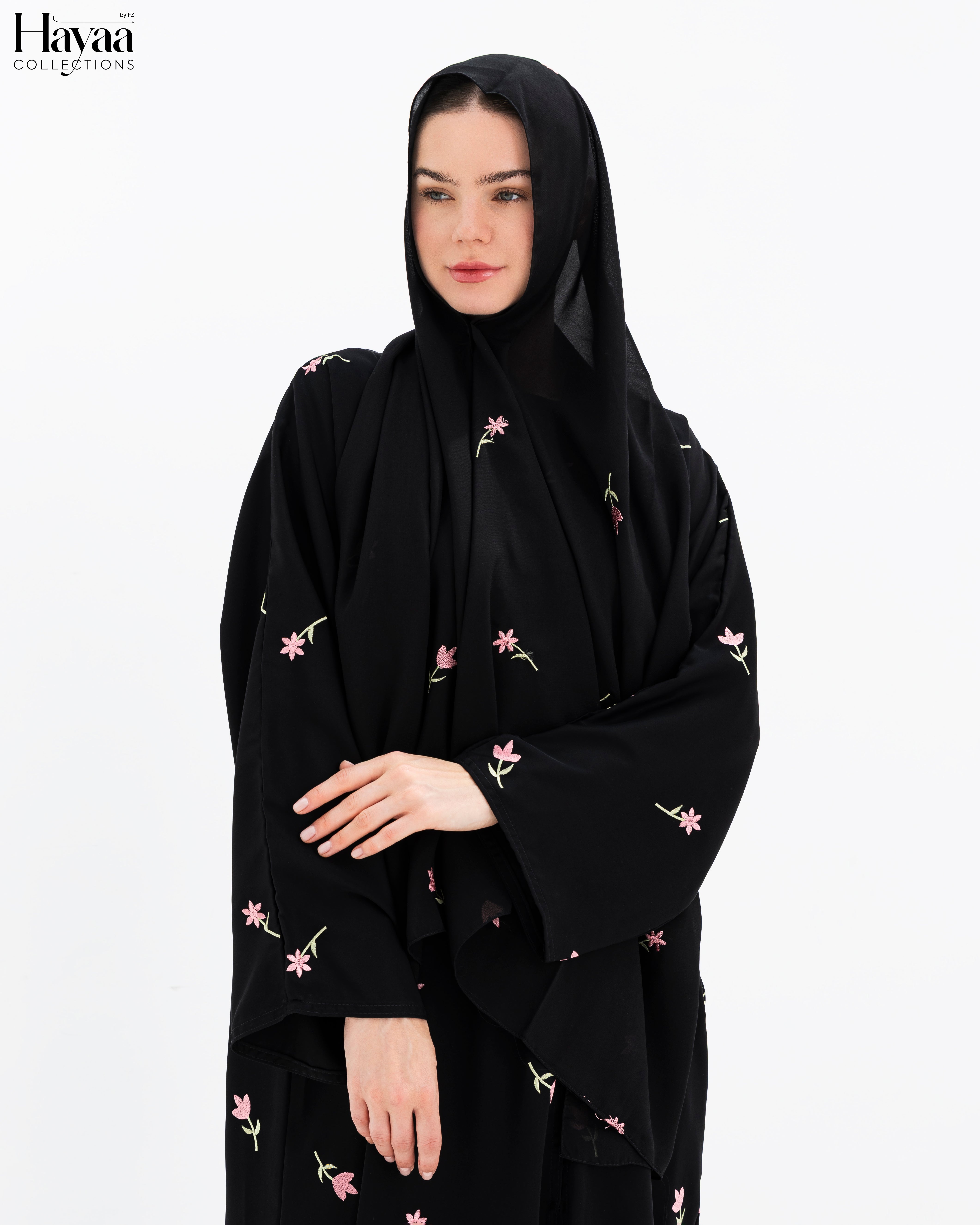 Dalia Black Embroidered Abaya