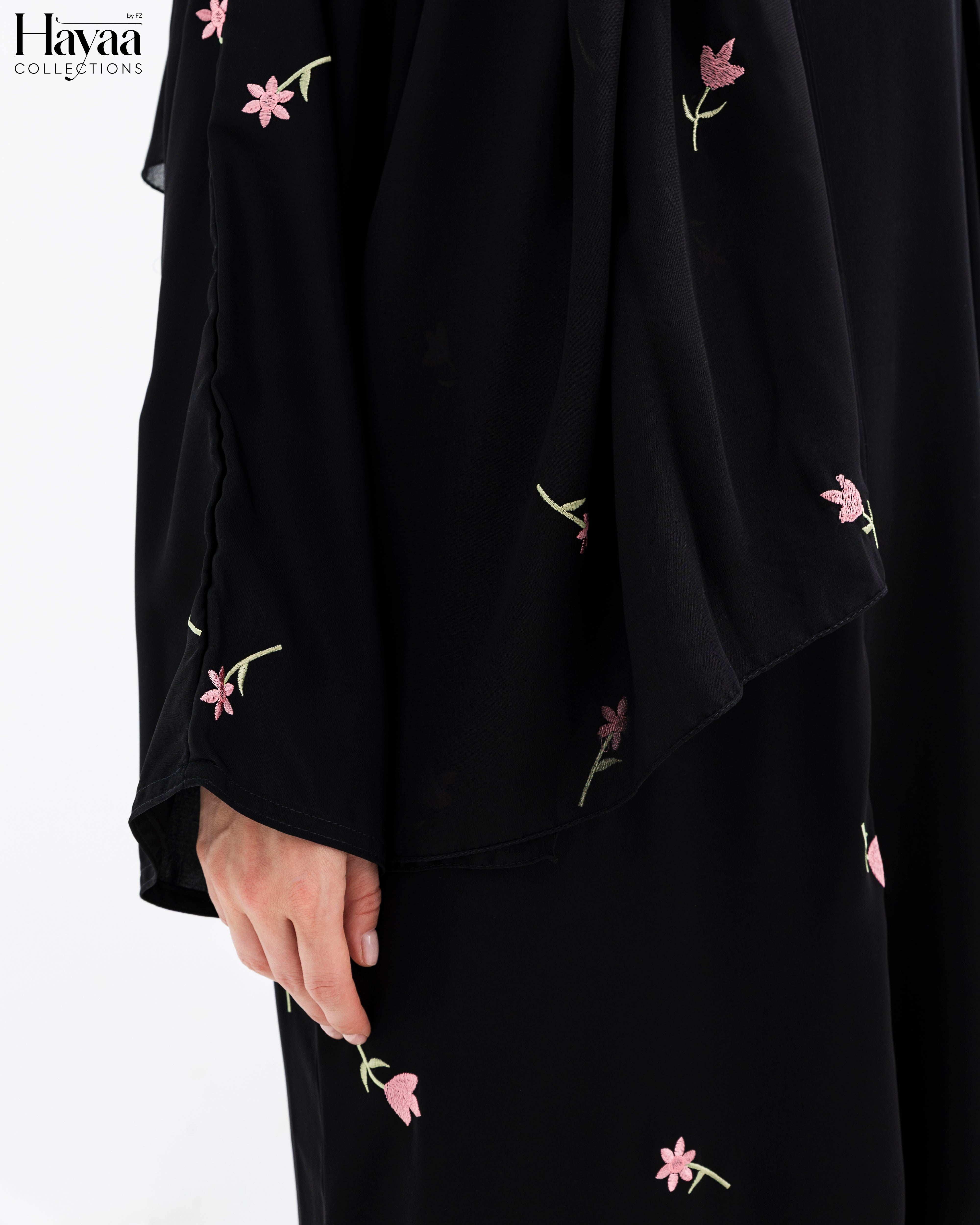 Dalia Black Embroidered Abaya