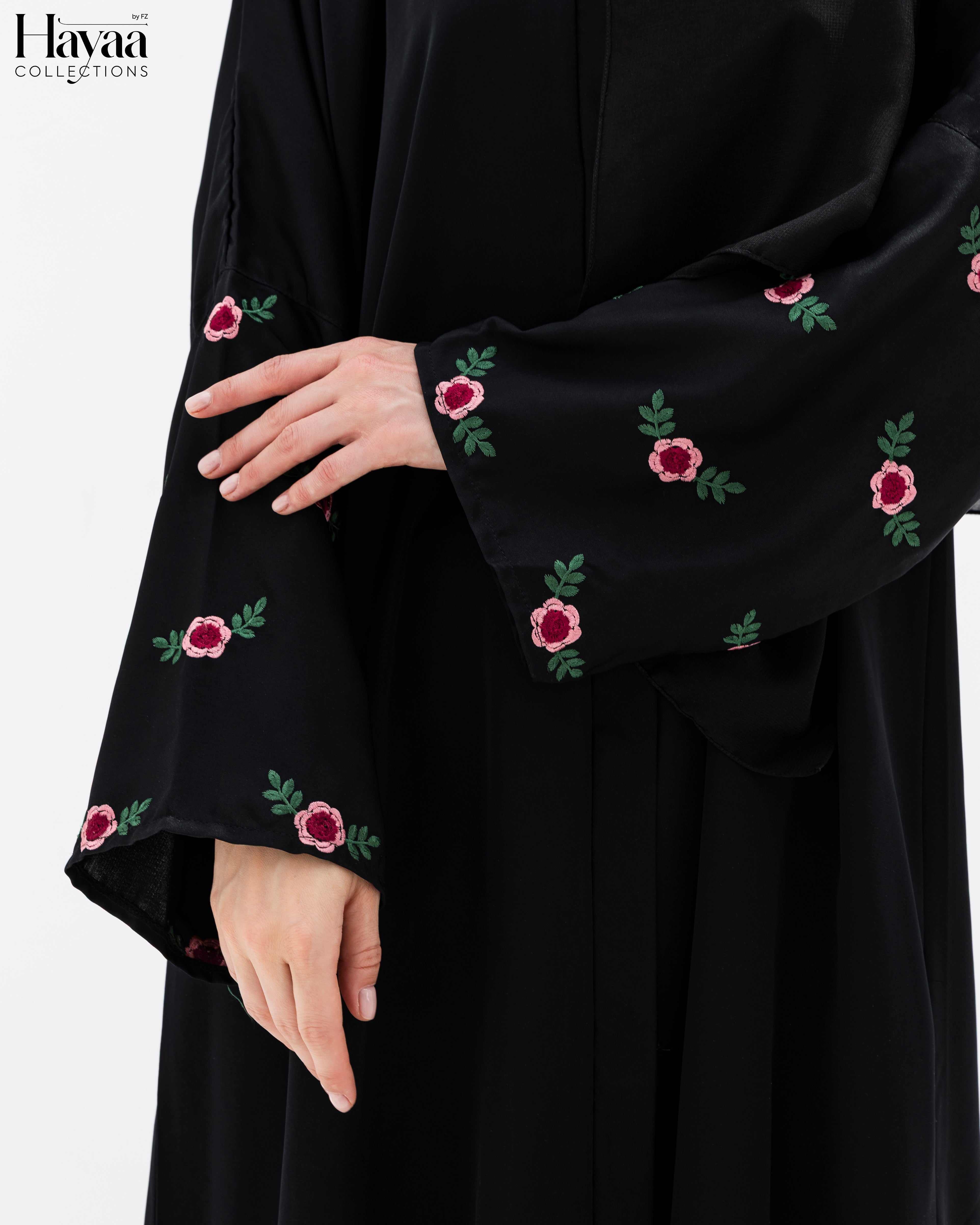 Basant Black Embroidered Abaya