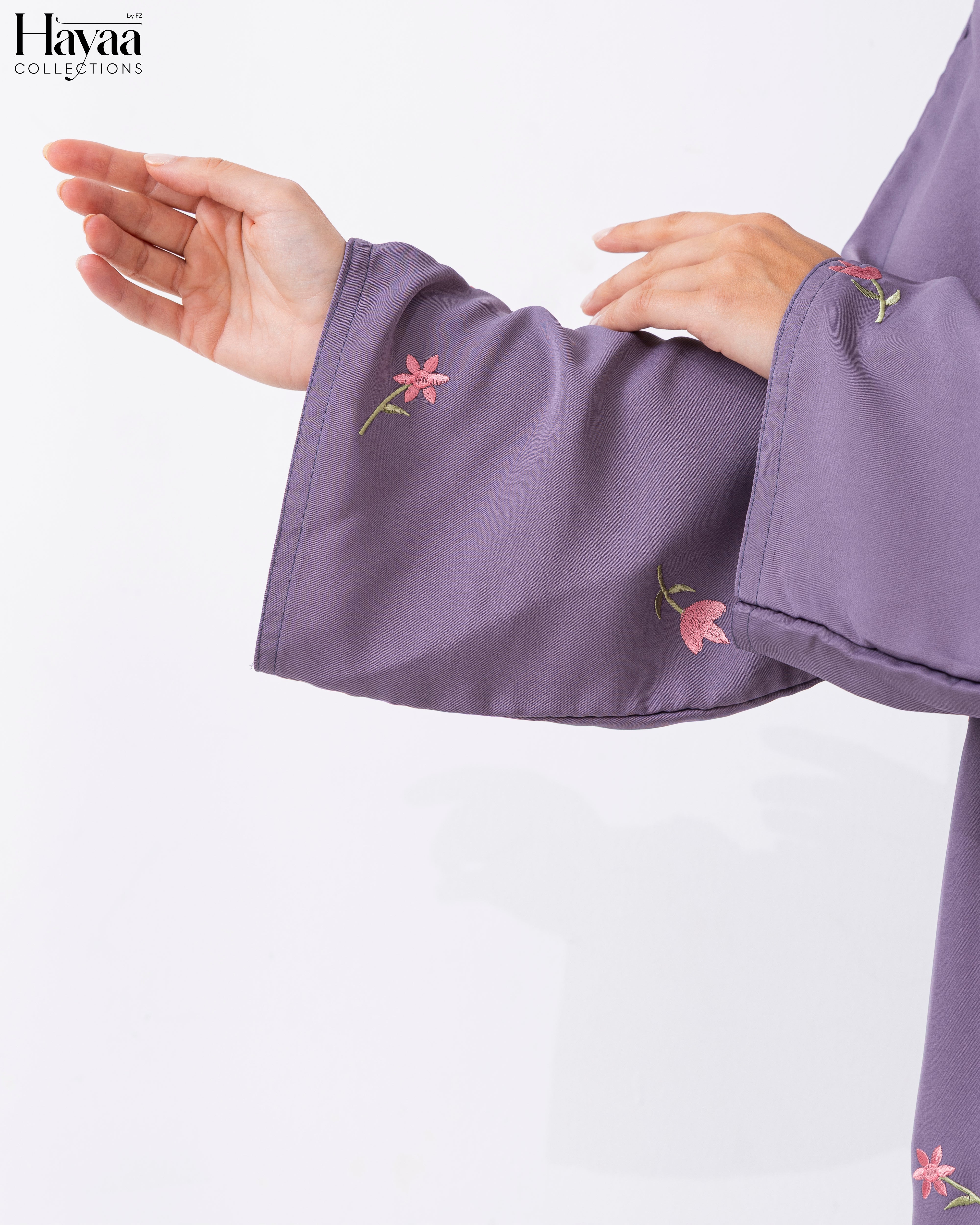 Dalia Lavender Embroidered Abaya
