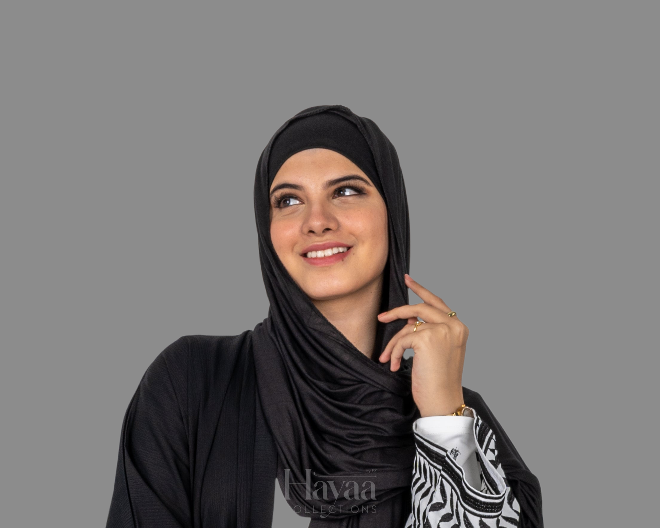 Sahar Hijab Cap- Midnight Black