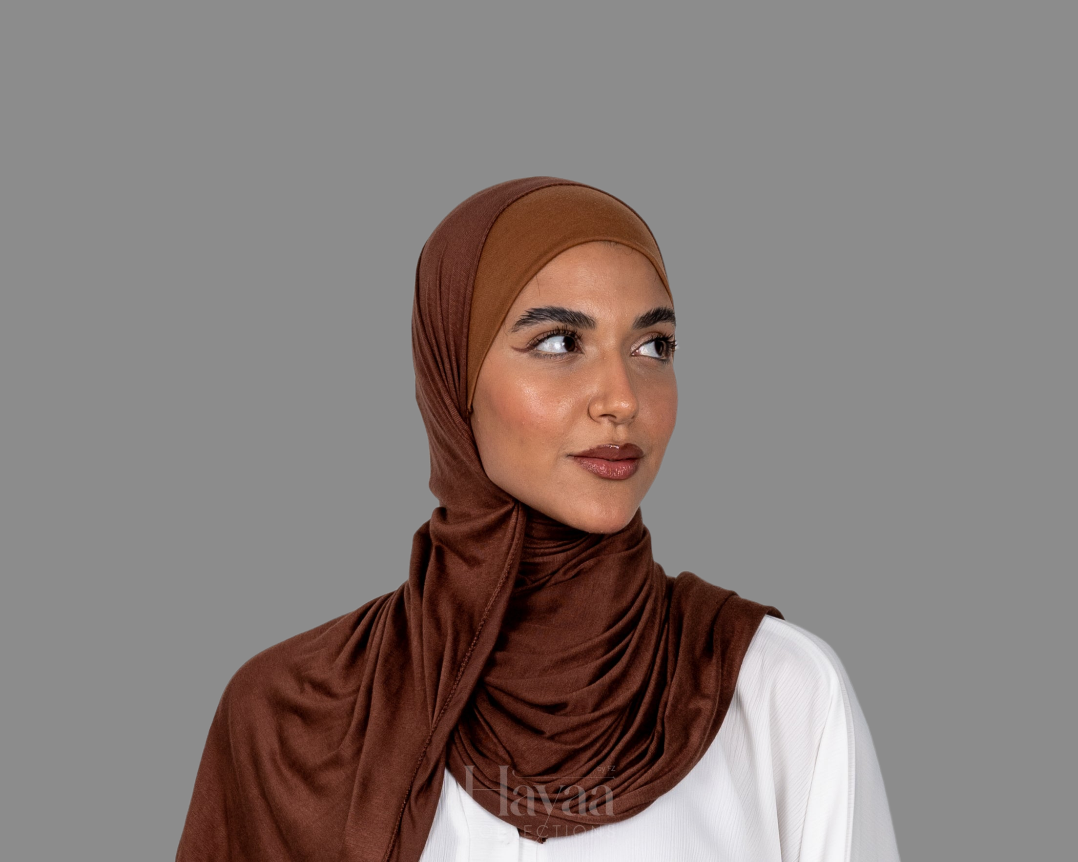 Sahar Hijab Cap- Walnut Brown