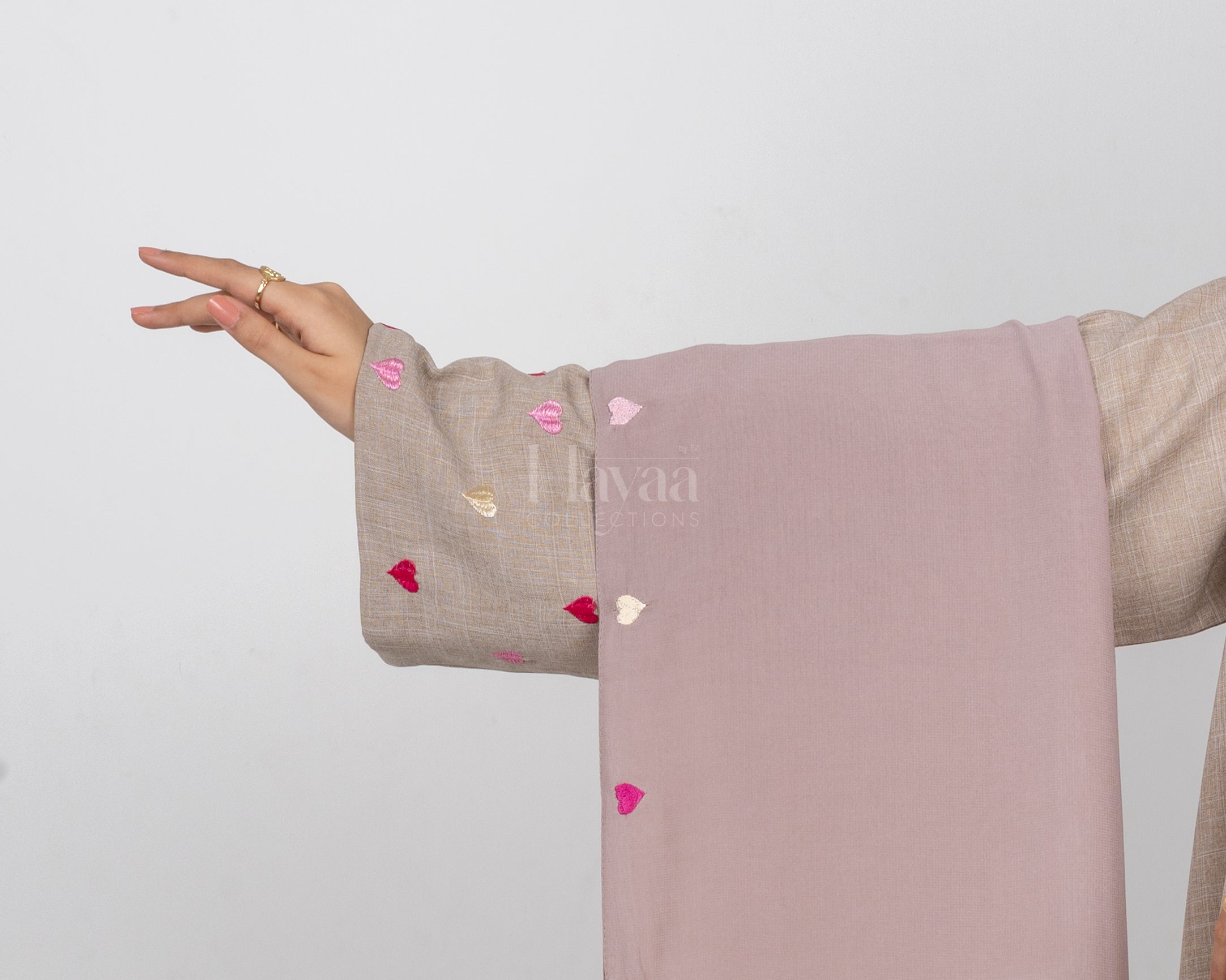 Hayati Pink and White Hearts hijab