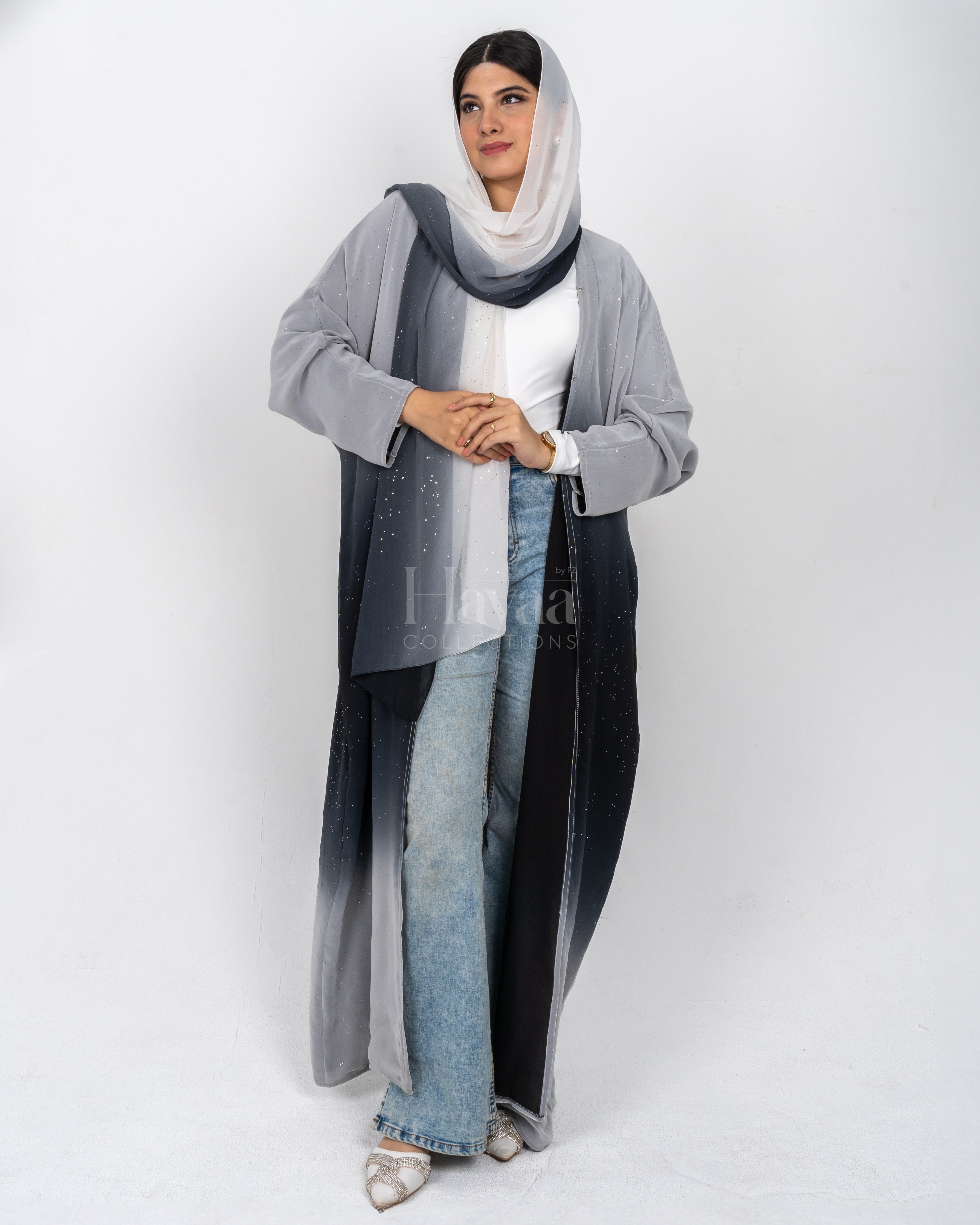 Sarina Midnight Black Ombre Abaya