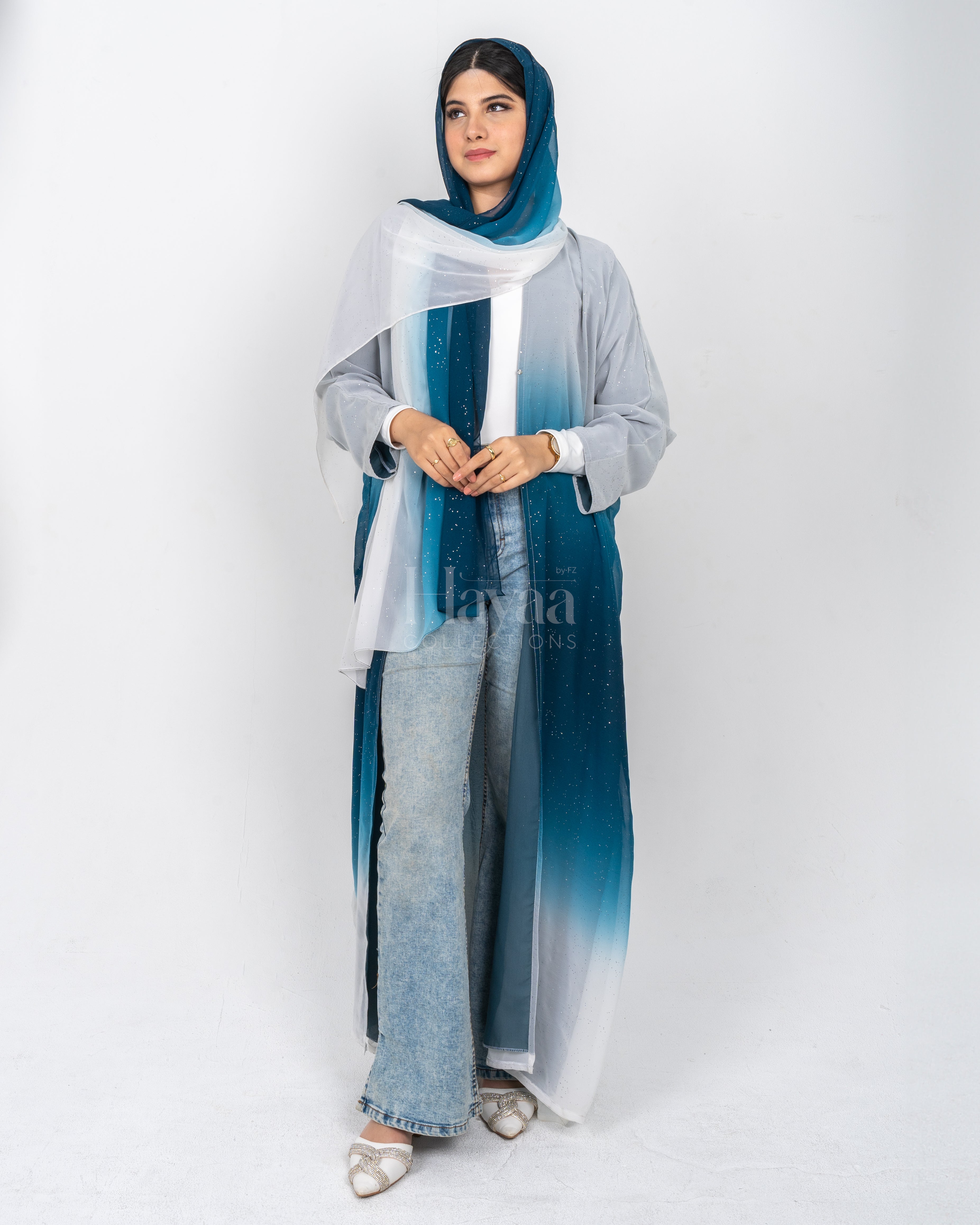 Sarina Ocean Blue Ombre Abaya