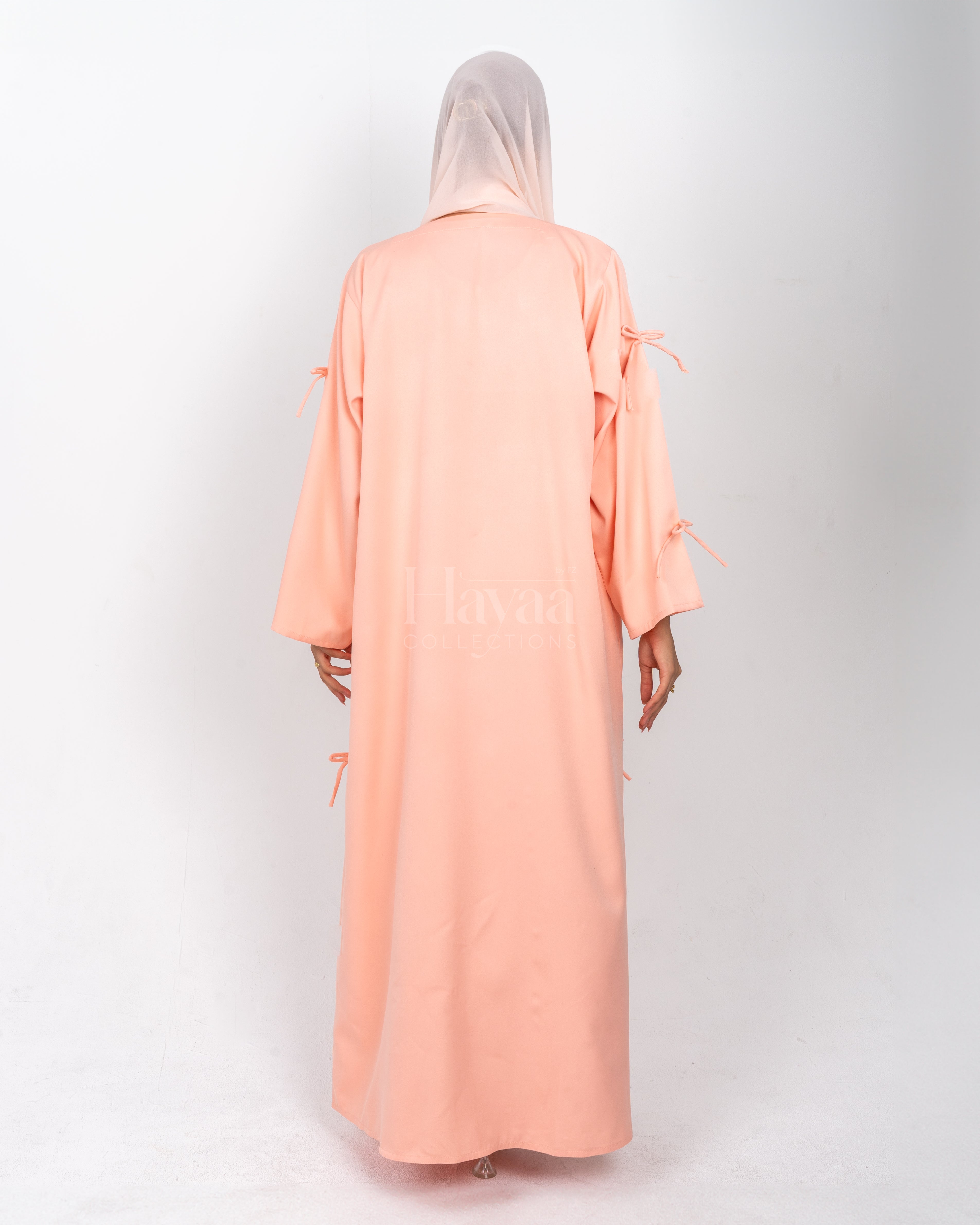 Noora Pink Bow Abaya back