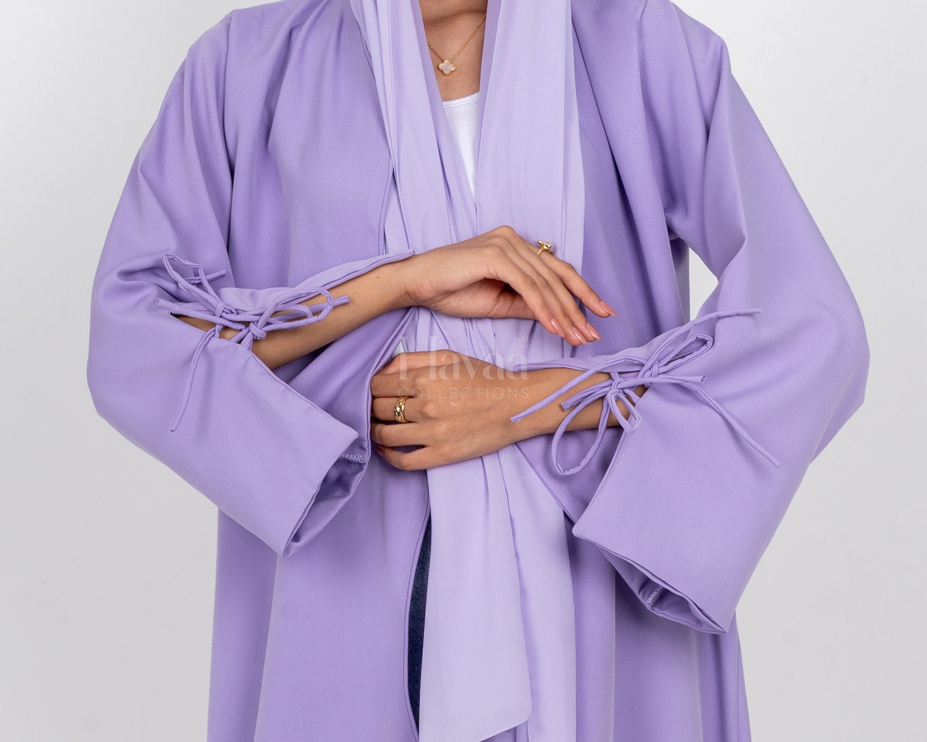 Lina Lavender Abaya close up