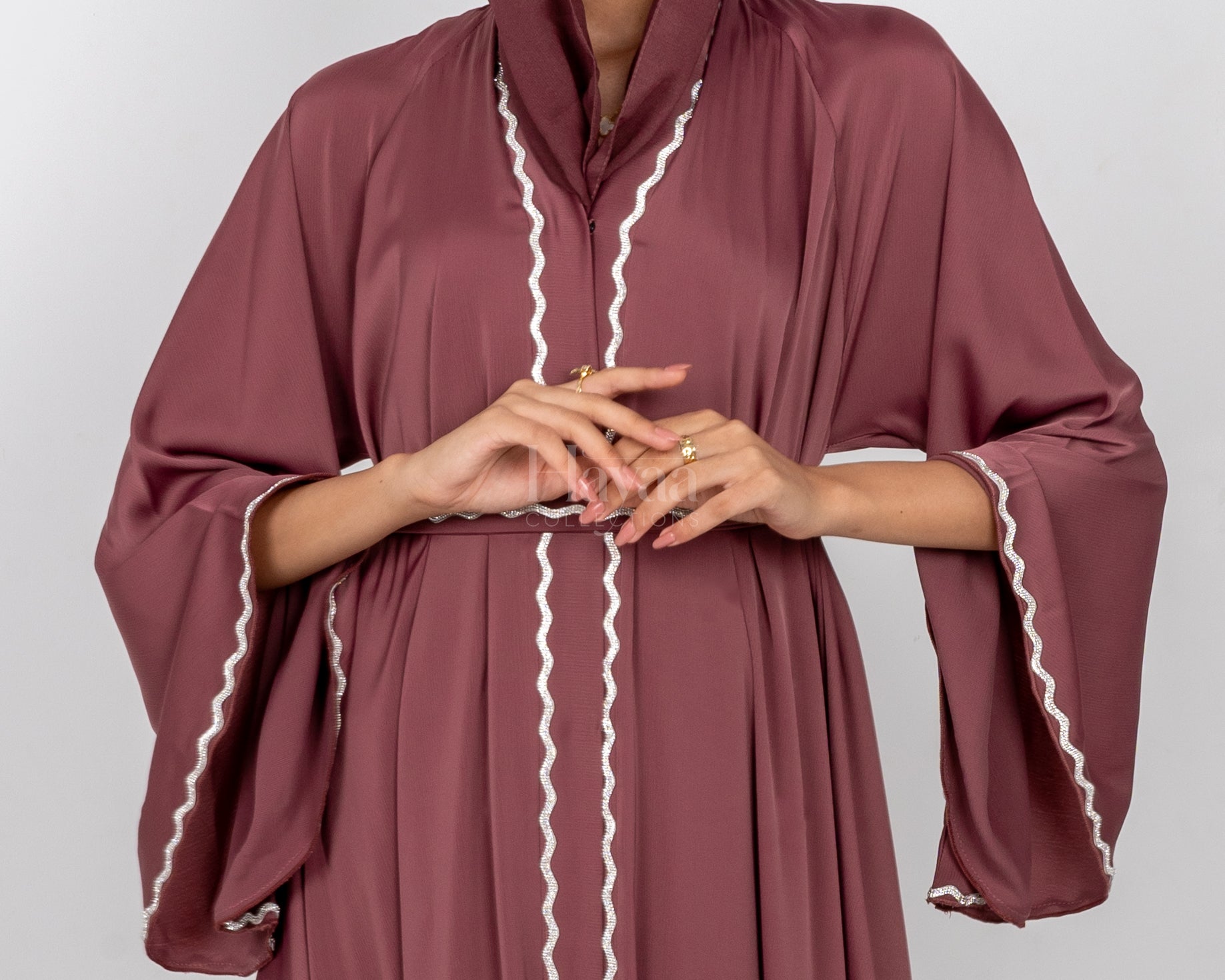 Barakah Pink Abaya close up