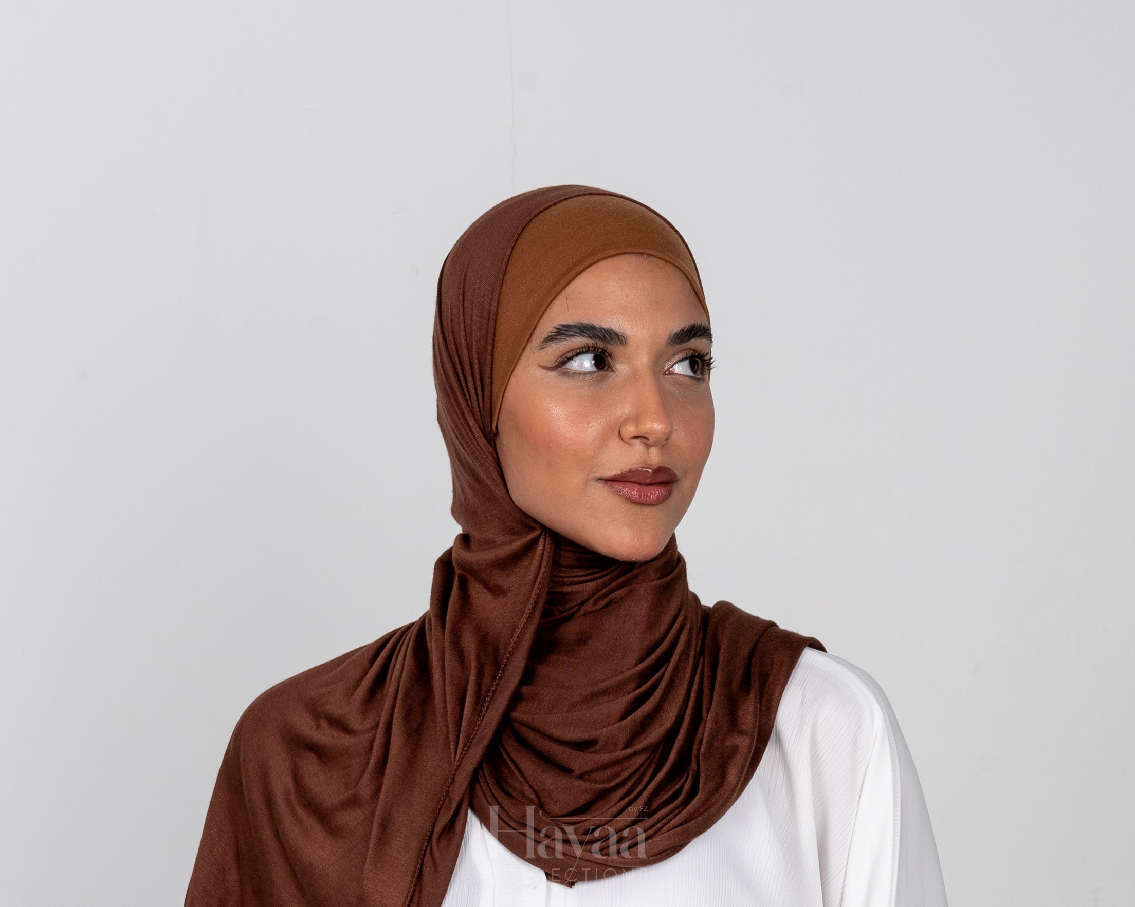 Zaina Jersey Hijab- Chocolate Brown