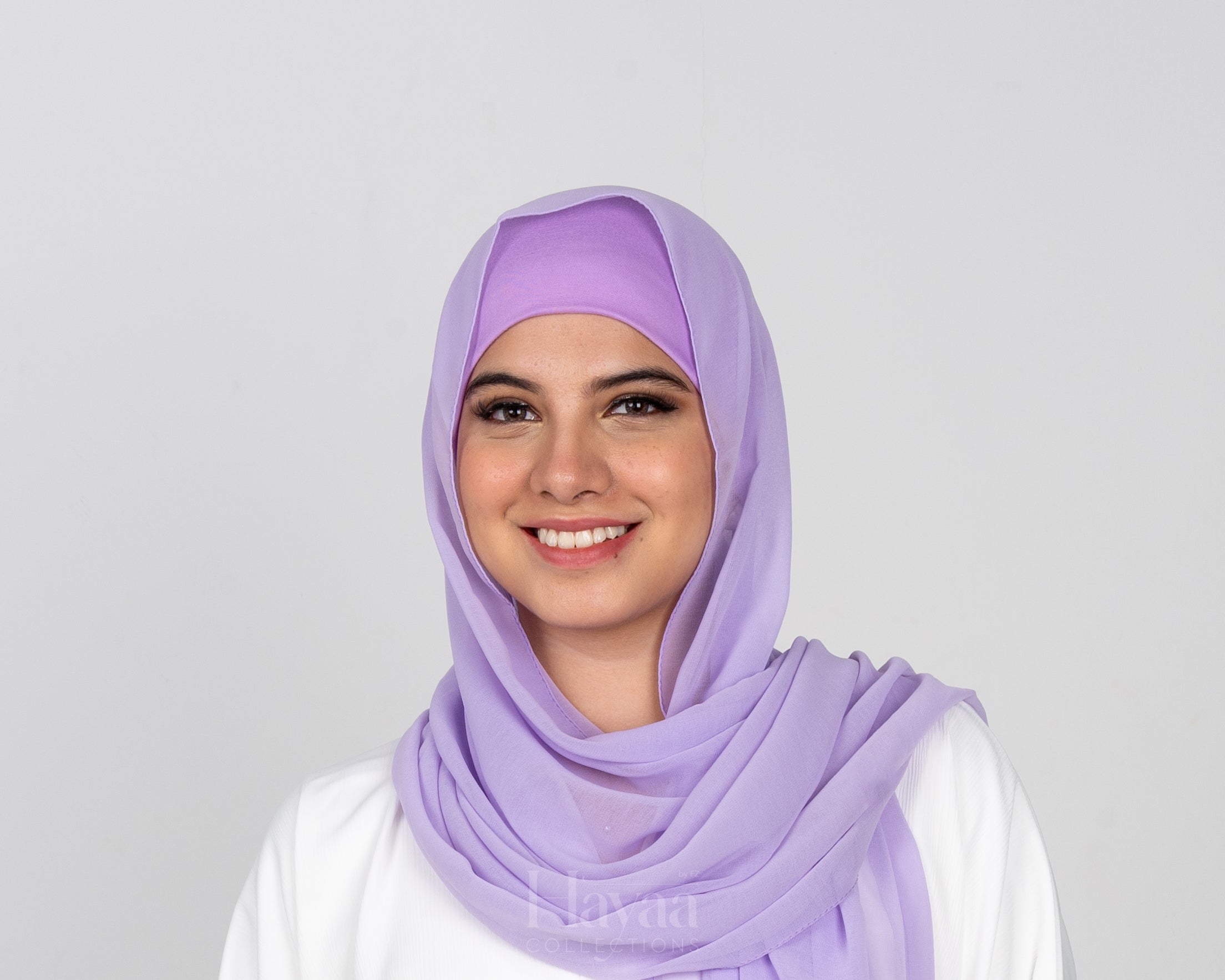 Alia Chiffon Hijab-Lavender front view