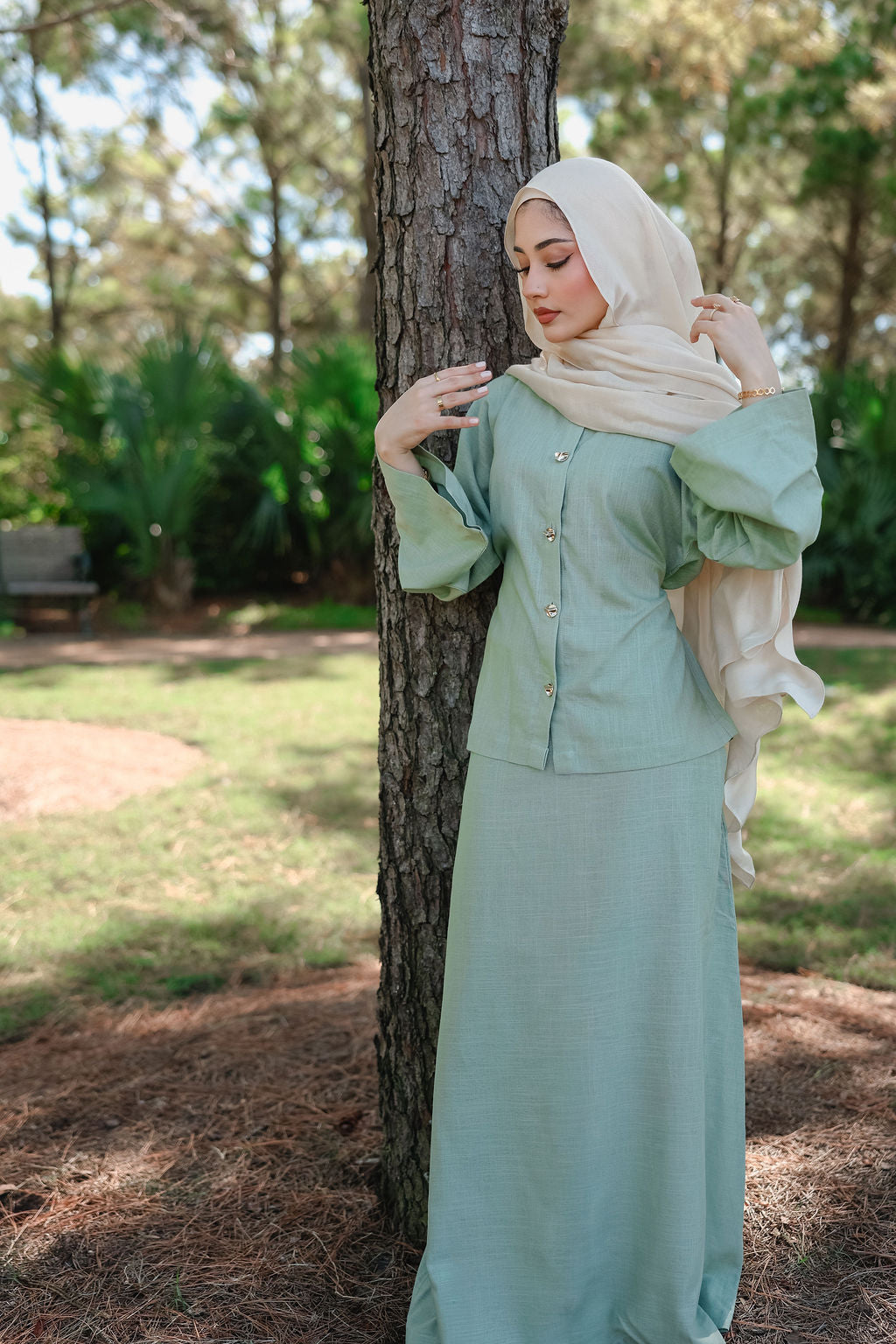 Leina Sage Green Skirt Set