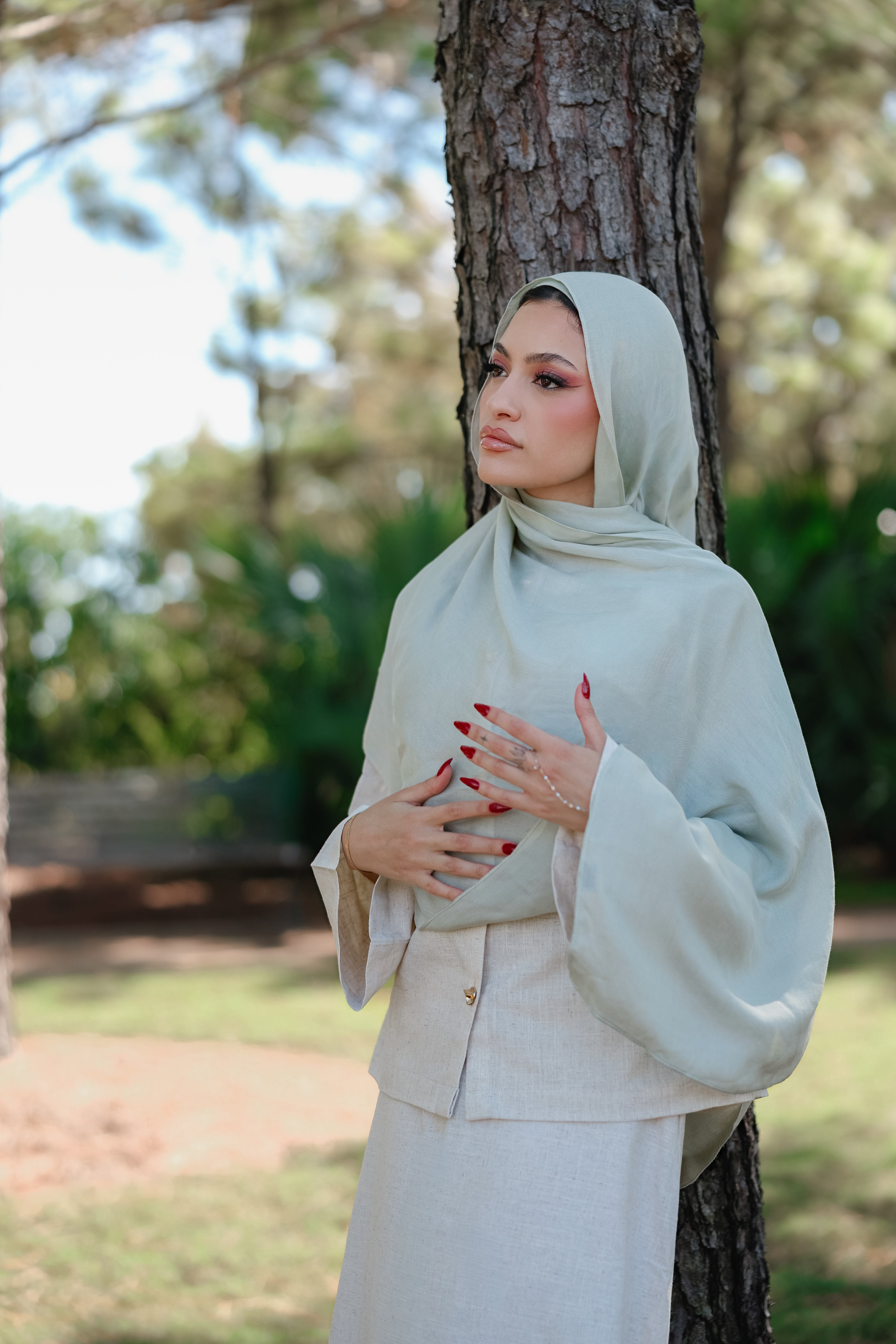 Sage Green Color Modal Hijab