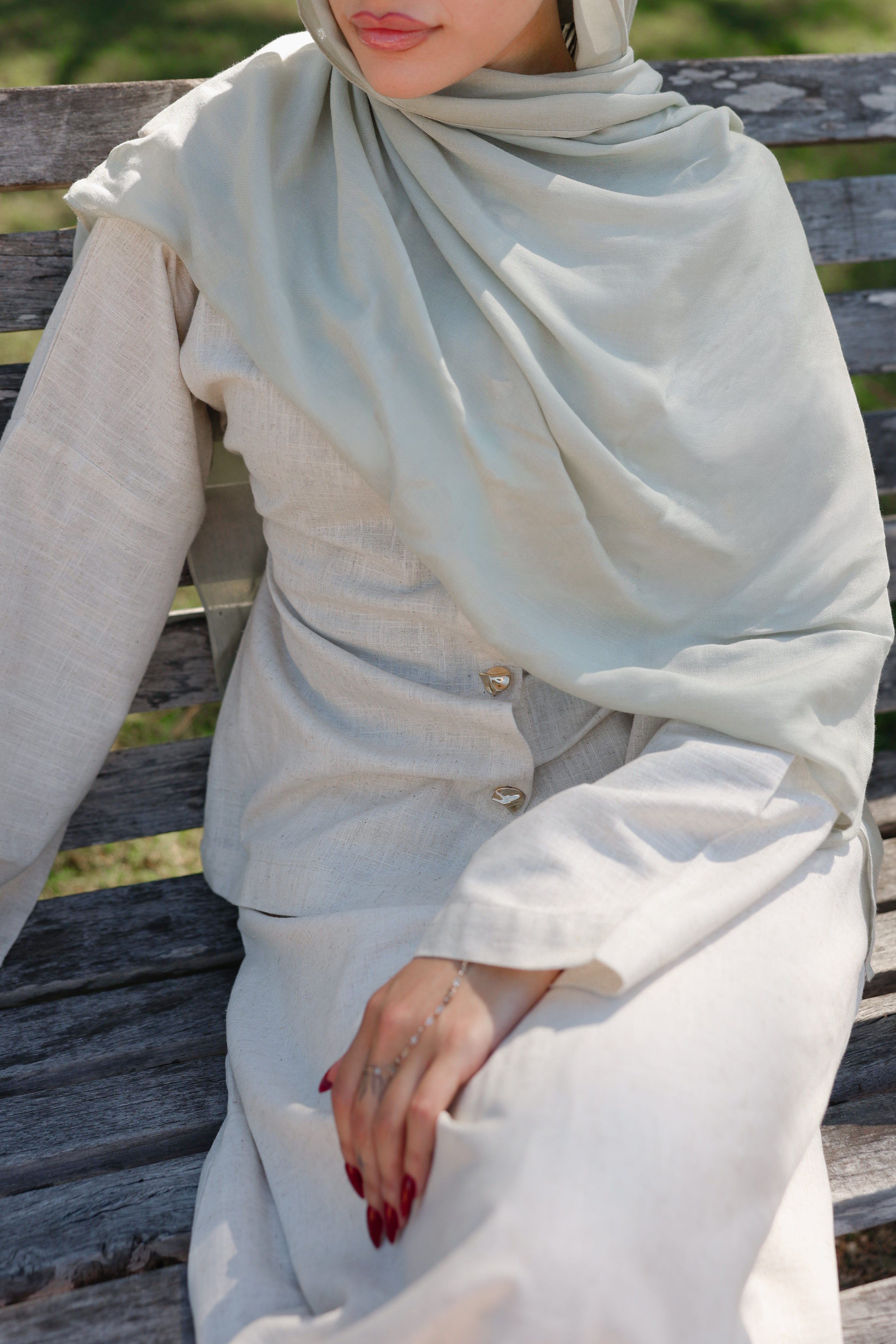 Sage Green Color Modal Hijab